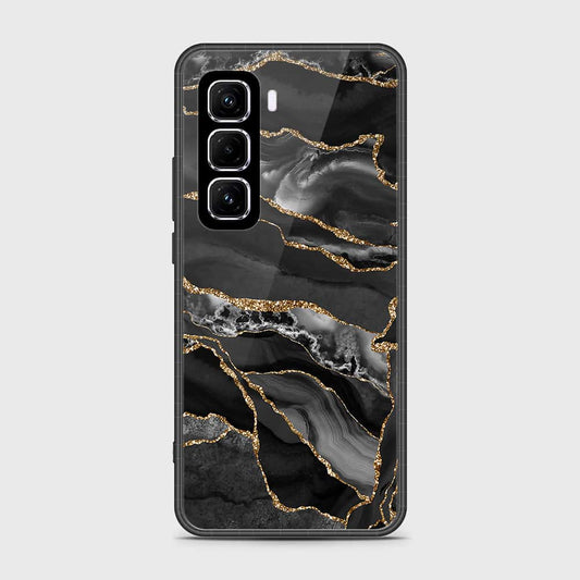 Infinix Hot 50 Pro Cover- Black Marble Series - HQ Premium Shine Durable Shatterproof Case (Fast Delivery)