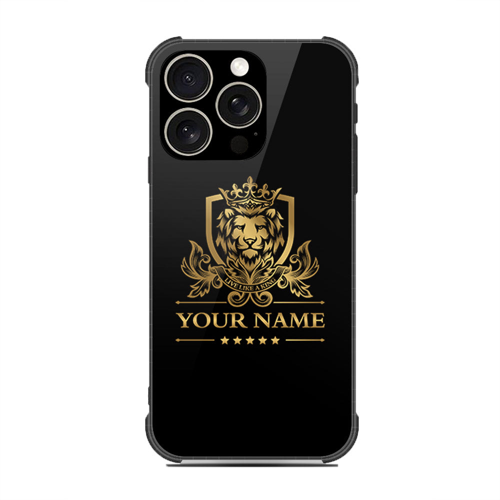 iPhone 16 Pro Max - Gold Series - HQ Ultra Shine Premium Infinity Glass Soft Silicon Shockproof Case