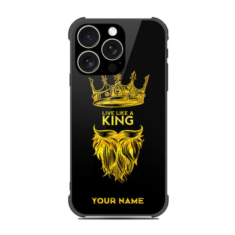 iPhone 16 Pro Max - Gold Series - HQ Ultra Shine Premium Infinity Glass Soft Silicon Shockproof Case