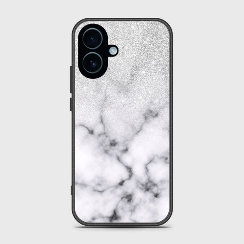 iPhone 17 - White Marble Series - HQ Ultra Shine Premium Infinity Glass Soft Silicon Borders Case