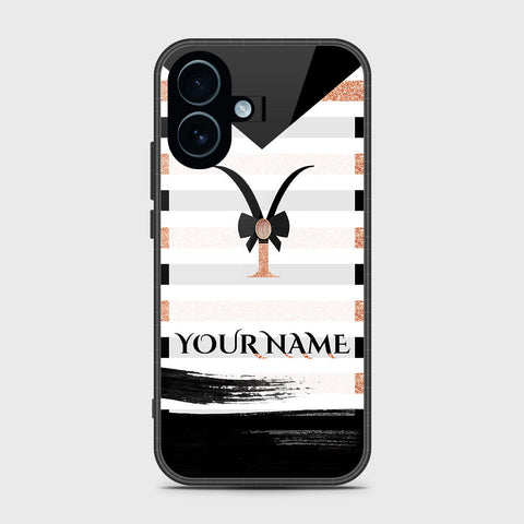 iPhone 17 - Personalized Alphabet Series - HQ Ultra Shine Premium Infinity Glass Soft Silicon Borders Case