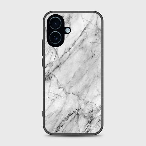 iPhone 17 - White Marble Series - HQ Ultra Shine Premium Infinity Glass Soft Silicon Borders Case