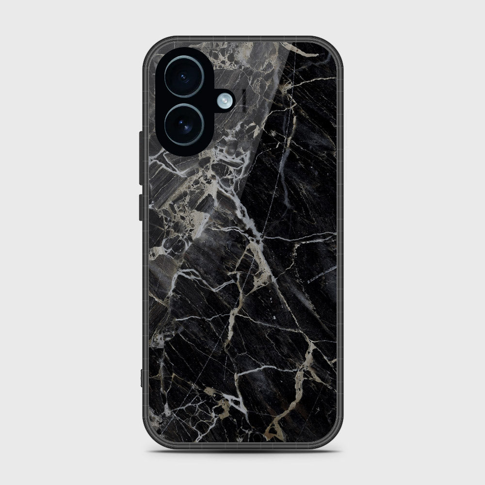 iPhone 17 - Black Marble Series - HQ Ultra Shine Premium Infinity Glass Soft Silicon Borders Case