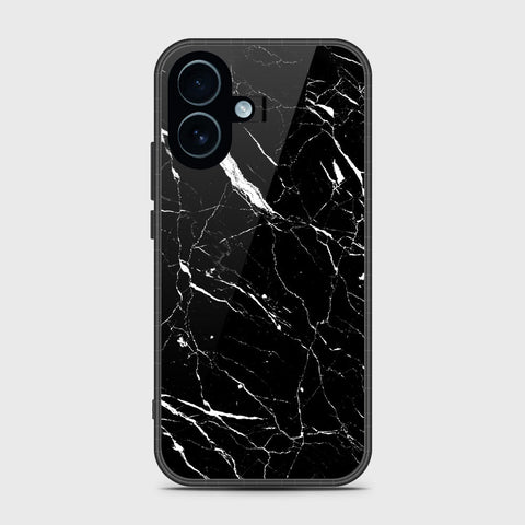 iPhone 17 - Black Marble Series - HQ Ultra Shine Premium Infinity Glass Soft Silicon Borders Case
