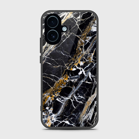 iPhone 17 - Black Marble Series - HQ Ultra Shine Premium Infinity Glass Soft Silicon Borders Case