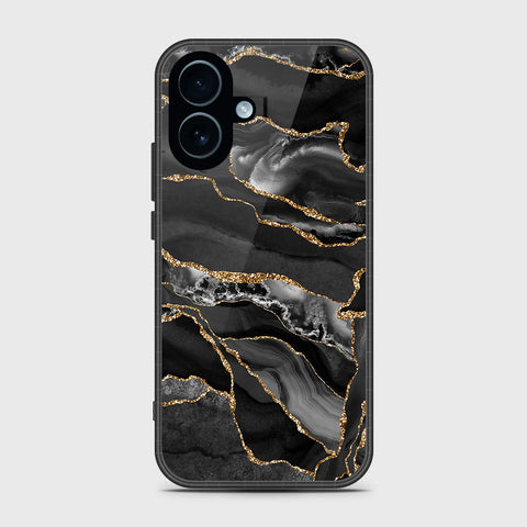 iPhone 17 - Black Marble Series - HQ Ultra Shine Premium Infinity Glass Soft Silicon Borders Case