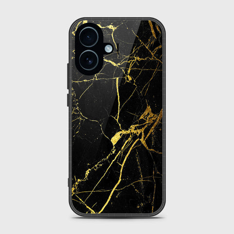 iPhone 17 - Black Marble Series - HQ Ultra Shine Premium Infinity Glass Soft Silicon Borders Case