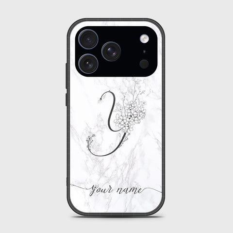 iPhone 17 Pro Max - Personalized Alphabet Series - HQ Ultra Shine Premium Infinity Glass Soft Silicon Borders Case