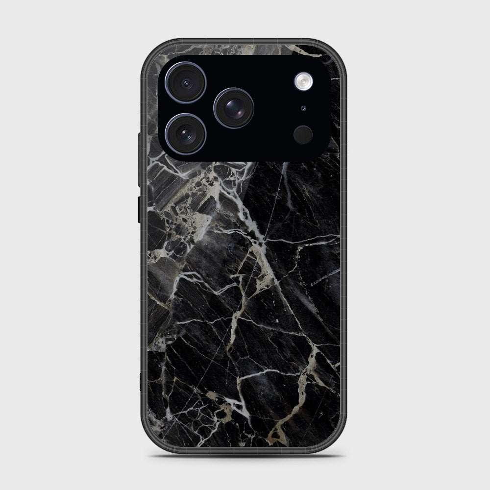 iPhone 17 Pro - Black Marble Series - HQ Ultra Shine Premium Infinity Glass Soft Silicon Borders Case