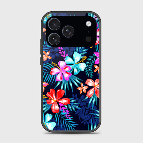 iPhone 17 Pro - Floral Series - HQ Ultra Shine Premium Infinity Glass Soft Silicon Borders Case