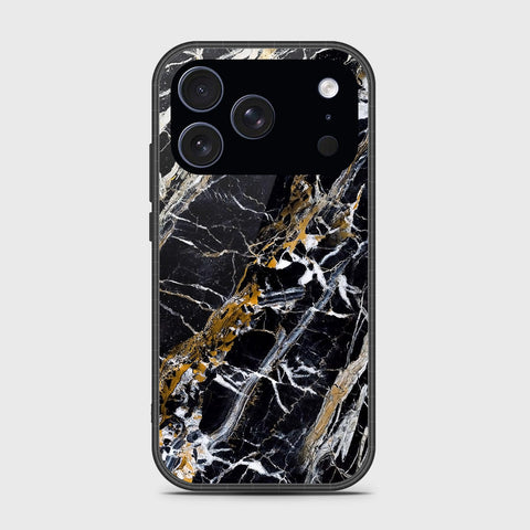 iPhone 17 Pro - Black Marble Series - HQ Ultra Shine Premium Infinity Glass Soft Silicon Borders Case