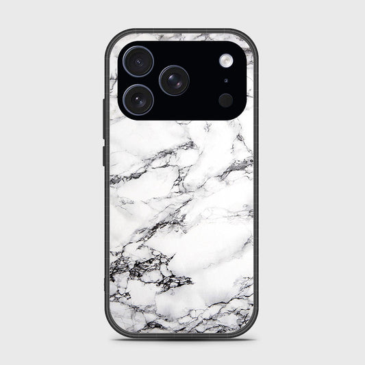 iPhone 17 Pro - White Marble Series - HQ Ultra Shine Premium Infinity Glass Soft Silicon Borders Case