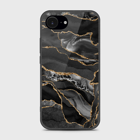 iPhone 16e - Black Marble Series - HQ Premium Shine Durable Shatterproof Case