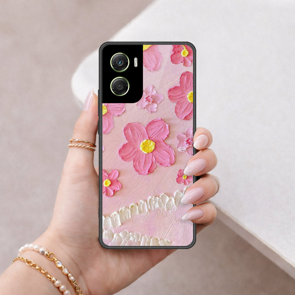 Motorola Moto G06 Cover - Floral Series - Design 2 - Pink - HQ Premium Shine Durable Shatterproof Case