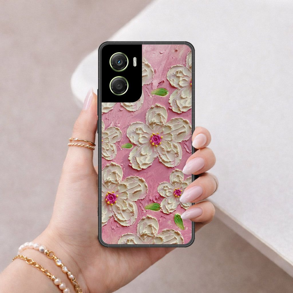 Motorola Moto G06 Cover - Floral Series - Design 5 - Pink & White - HQ Premium Shine Durable Shatterproof Case