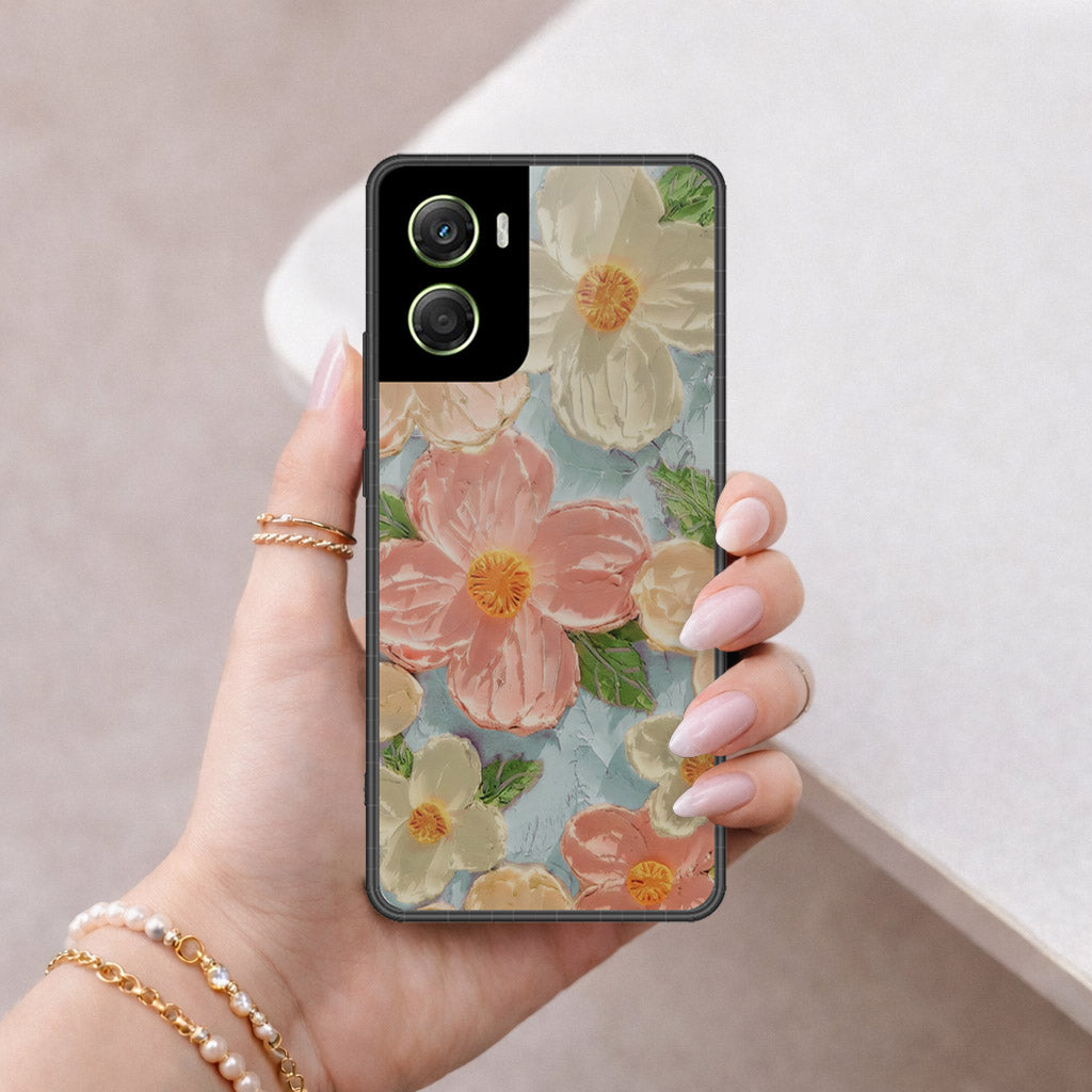 Motorola Moto G06 Power Cover - Floral Series - Design 16 - Cyan & Pink - HQ Premium Shine Durable Shatterproof Case