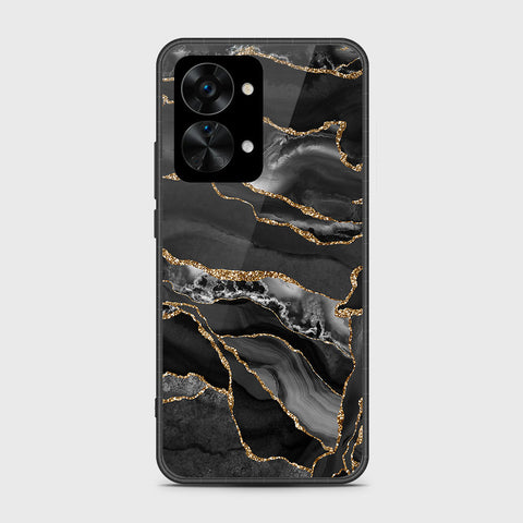 OnePlus Nord 2T - Black Marble Series - HQ Premium Shine Durable Shatterproof Case