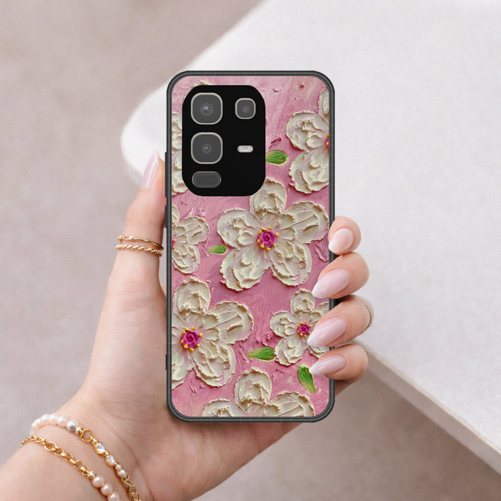 Infinix Note 50x Cover - Floral Series - Design 5 - Pink & White - HQ Premium Shine Durable Shatterproof Case