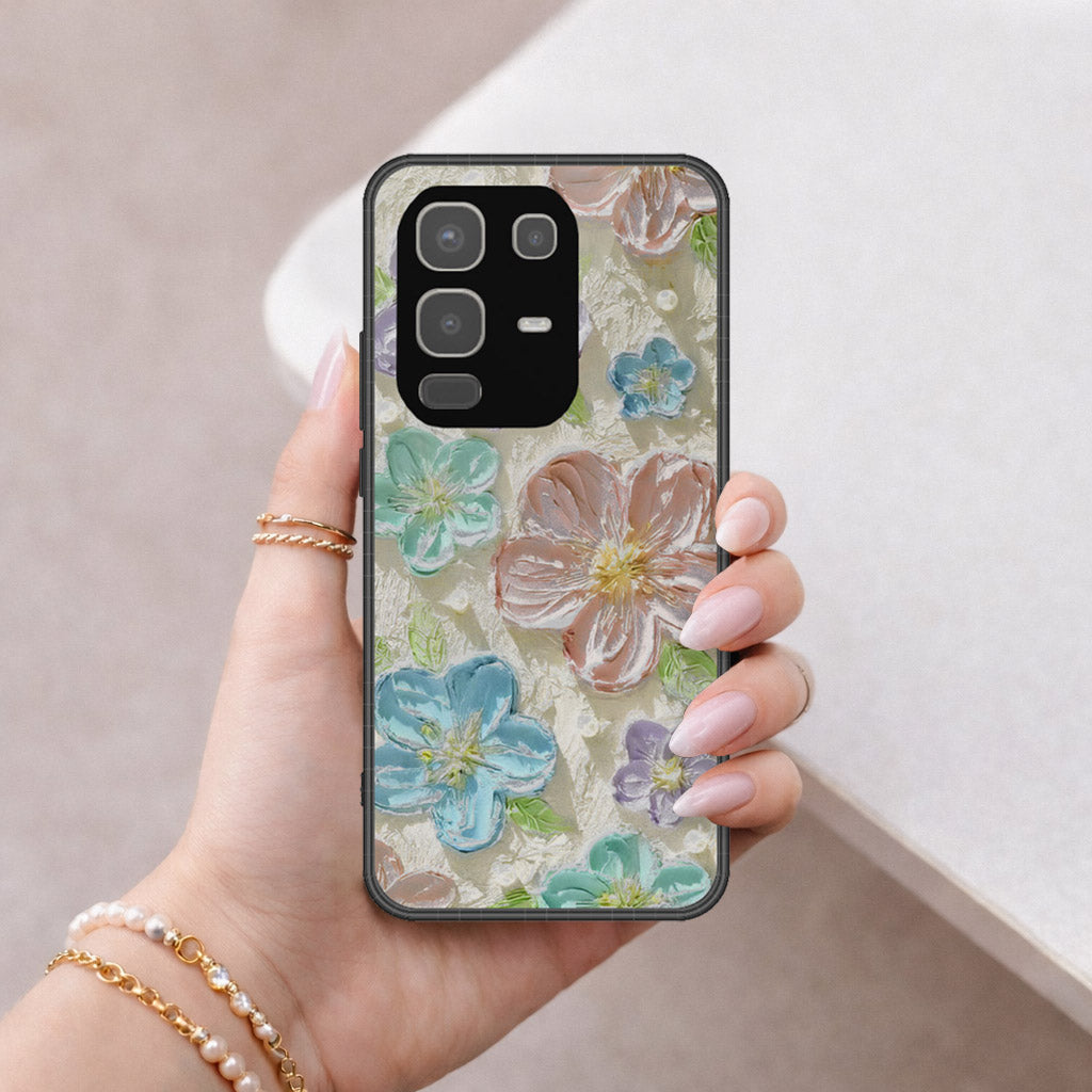 Infinix Note 50x Cover - Floral Series - Design 14 - Blue & Purple - HQ Premium Shine Durable Shatterproof Case