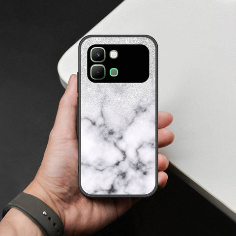 Infinix Note Edge Cover - White Marble Series - HQ Premium Shine Durable Shatterproof Case
