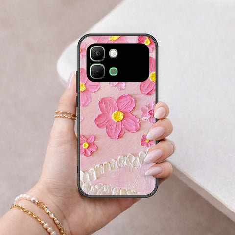 Infinix Note Edge Cover - Floral Series - Design 2 - Pink - HQ Premium Shine Durable Shatterproof Case