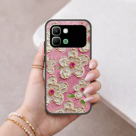Infinix Note Edge Cover - Floral Series - Design 5 - Pink & White - HQ Premium Shine Durable Shatterproof Case