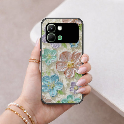 Infinix Note Edge Cover - Floral Series - Design 14 - Blue & Purple - HQ Premium Shine Durable Shatterproof Case