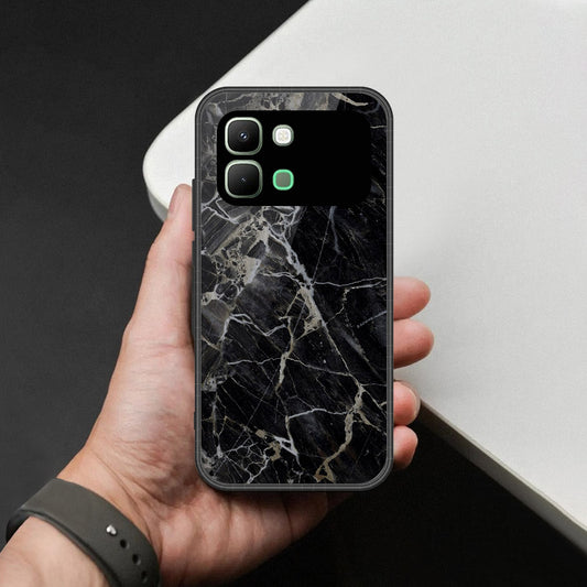 Infinix Note Edge Cover - Black Marble Series - HQ Premium Shine Durable Shatterproof Case