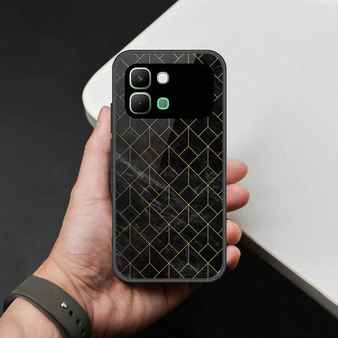 Infinix Note Edge Cover - Black Marble Series - HQ Premium Shine Durable Shatterproof Case