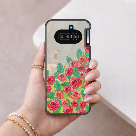 Nothing Phone (4a) Cover - Floral Series - Design 10 - Red & Green - HQ Premium Shine Durable Shatterproof Case