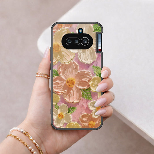 Nothing Phone (4a) Cover - Floral Series - Design 11 - White & Green - HQ Premium Shine Durable Shatterproof Case