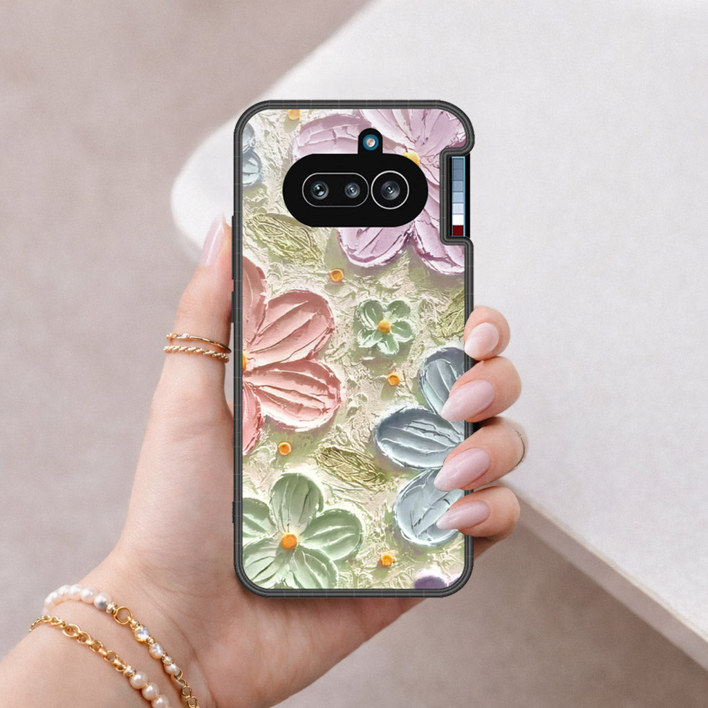 Nothing Phone (4a) Cover - Floral Series - Design 15 - Blue & Green - HQ Premium Shine Durable Shatterproof Case