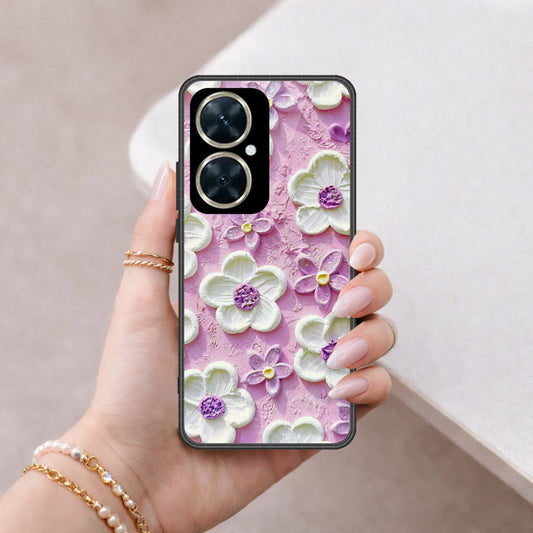Huawei nova 11i Cover - Floral Series - Design 4 - Purple & White - HQ Premium Shine Durable Shatterproof Case