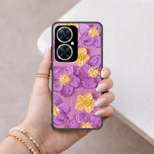 Huawei nova 11i Cover - Floral Series - Design 8 - Purple & Yellow - HQ Premium Shine Durable Shatterproof Case