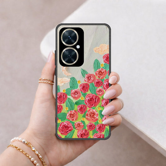Huawei nova 11i Cover - Floral Series - Design 10 - Red & Green - HQ Premium Shine Durable Shatterproof Case