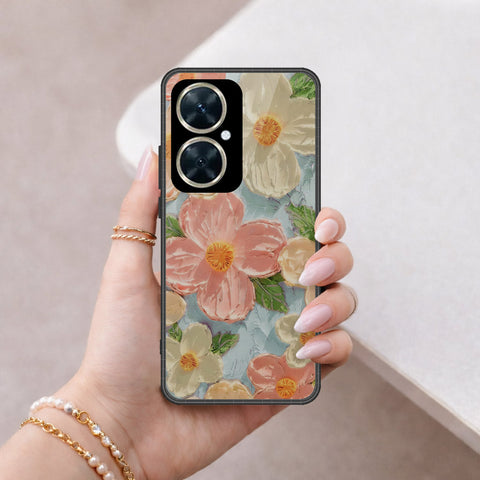 Huawei nova 11i Cover - Floral Series - Design 16 - Cyan & Pink - HQ Premium Shine Durable Shatterproof Case