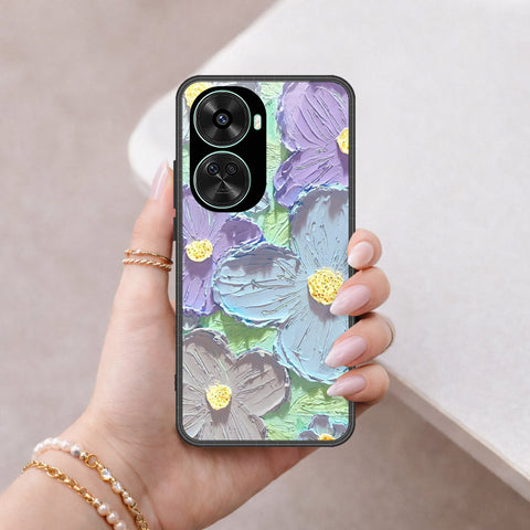 Huawei nova 11 SE Cover - Floral Series - Design 1 - Purple & Aqua - HQ Premium Shine Durable Shatterproof Case