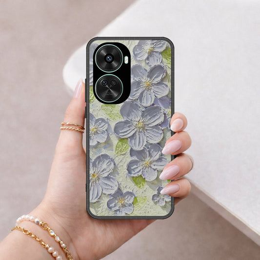 Huawei nova 11 SE Cover - Floral Series - Design 12 - Grey & Green - HQ Premium Shine Durable Shatterproof Case