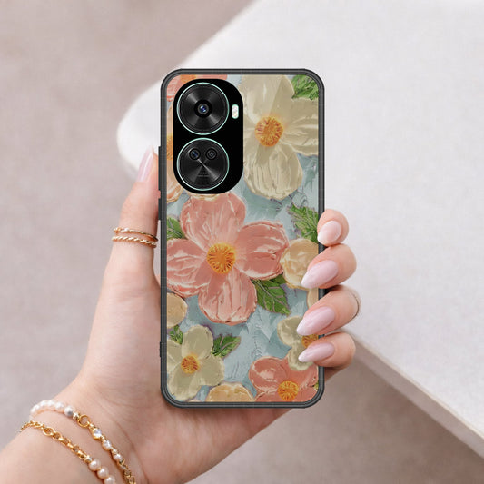 Huawei nova 11 SE Cover - Floral Series - Design 16 - Cyan & Pink - HQ Premium Shine Durable Shatterproof Case