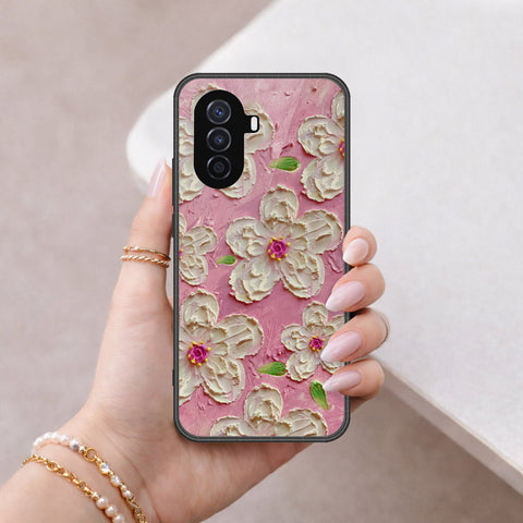 Huawei nova Y70 Plus Cover - Floral Series - Design 5 - Pink & White - HQ Premium Shine Durable Shatterproof Case