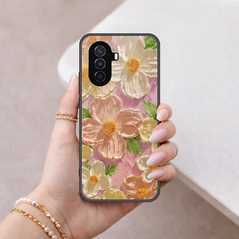 Huawei nova Y70 Cover - Floral Series - Design 11 - White & Green - HQ Premium Shine Durable Shatterproof Case