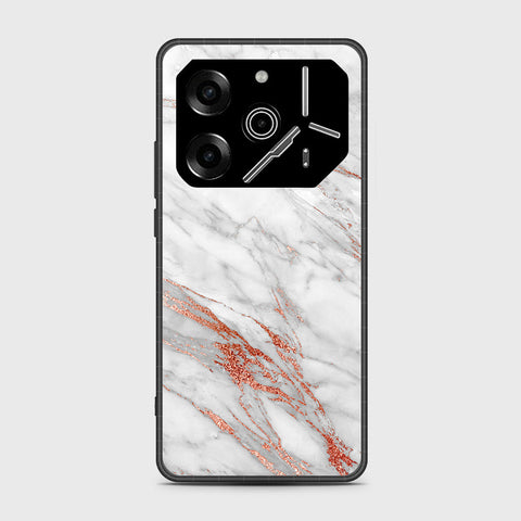 Tecno Pova 6 - White Marble Series - HQ Premium Shine Durable Shatterproof Case