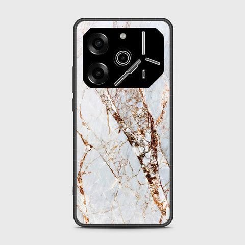 Tecno Pova 6 - White Marble Series - HQ Premium Shine Durable Shatterproof Case