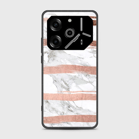 Tecno Pova 6 - White Marble Series - HQ Premium Shine Durable Shatterproof Case