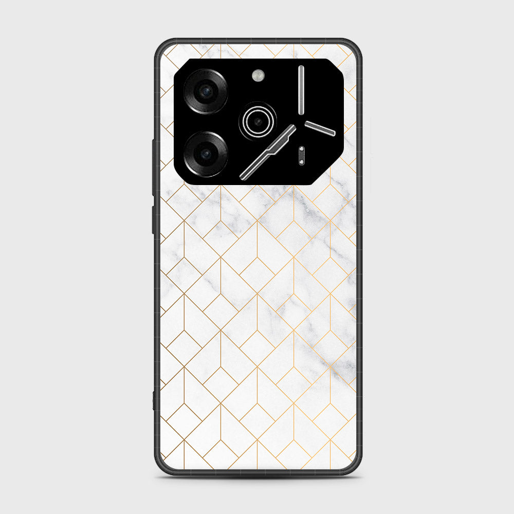Tecno Pova 6 - White Marble Series 2 - HQ Premium Shine Durable Shatterproof Case