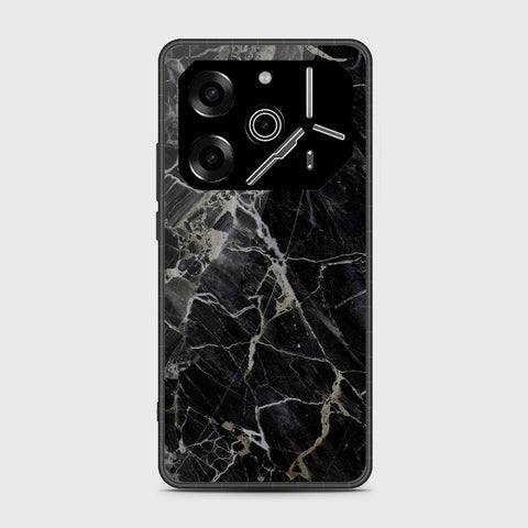 Tecno Pova 6 - Black Marble Series - HQ Premium Shine Durable Shatterproof Case