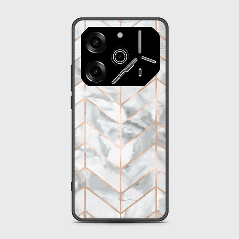 Tecno Pova 6 - White Marble Series 2 - HQ Premium Shine Durable Shatterproof Case