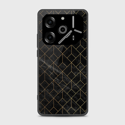 Tecno Pova 6 - Black Marble Series - HQ Premium Shine Durable Shatterproof Case