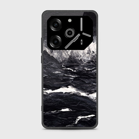 Tecno Pova 6 - Black Marble Series - HQ Premium Shine Durable Shatterproof Case