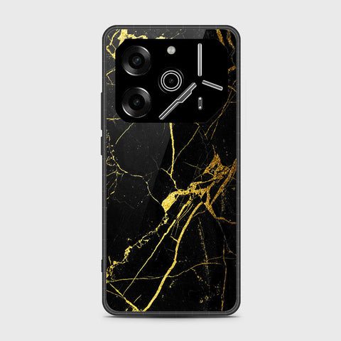 Tecno Pova 6 - Black Marble Series - HQ Premium Shine Durable Shatterproof Case